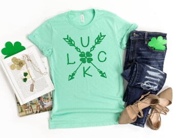 Koszulka na Dzień Świętego Patryka damska, Koszulka damska na Dzień Świętego Patryka, Koszulka Lucky, Koszulka Luck, Koszulki Shamrock, Tutaj do Paddy, Get Shamrocked, Koniczyna