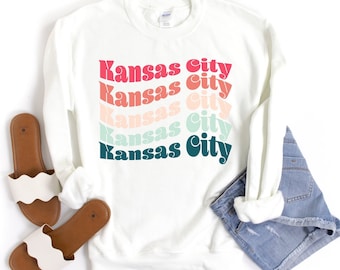 Kansas City Sweatshirt, Kansas City Shirts for Women, KC Sweatshirt, Kansas City Sweater, KC Shirt, Long Sleeve Kansas City Shirt, KC Gifts
