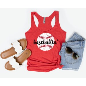 Baseball Mom Tank Top, Baseball Mom Shirts, Womens Baseball TShirts, Cute Baseball Tanks, Baseball Tanks for Women, Baseballin, Baseball Tee image 2