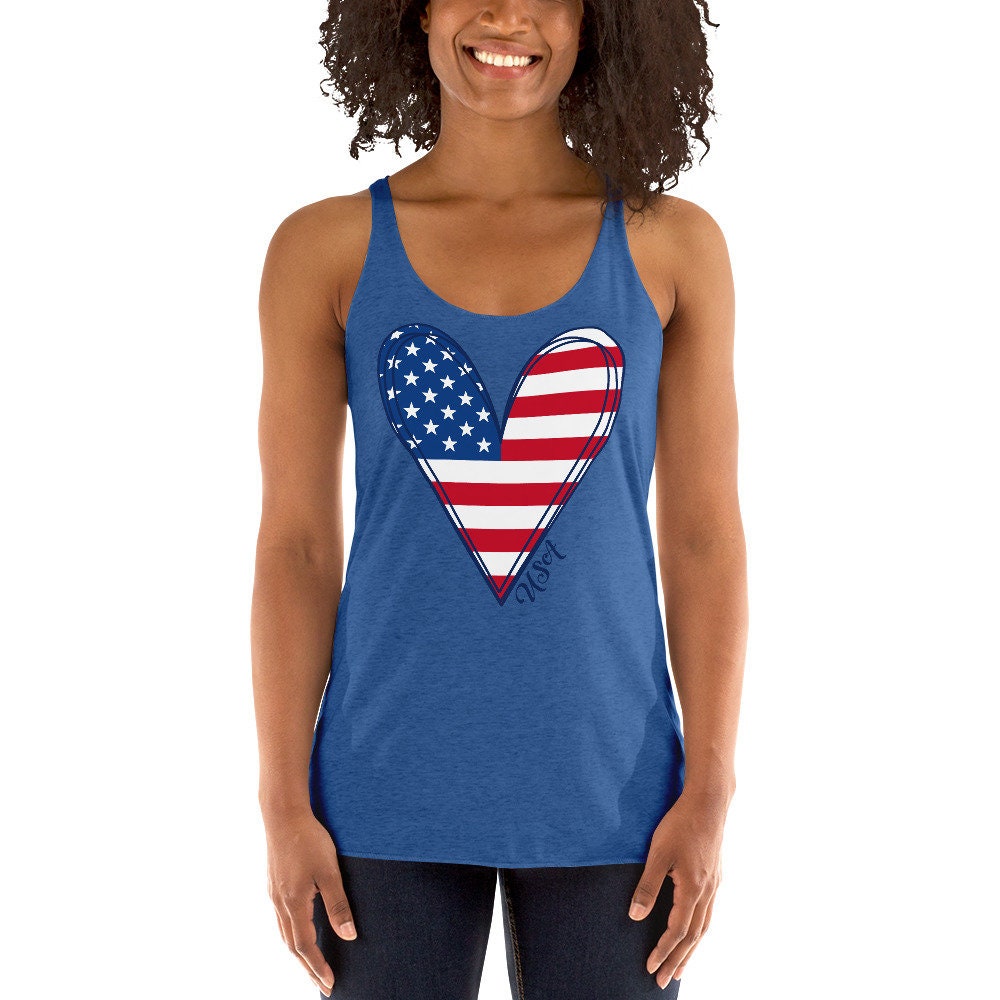 4th of July Tank Top Women, 4th of July Shirt Womens Tank Top, American Flag  Heart, Fourth of July Tanks, America Tank, American Flag Tank 