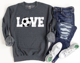 Soccer Sweatshirt, Womens Soccer Sweatshirt, Soccer Sweatshirts for Women, Cute Soccer Shirts, Love Soccer Sweater, Soccer Gift, Coach Shirt