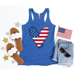 4th of July Tank Top Women, 4th of July Shirt Womens Tank Top, American Flag Heart, Fourth of July Tanks, America Tank, American Flag Tank