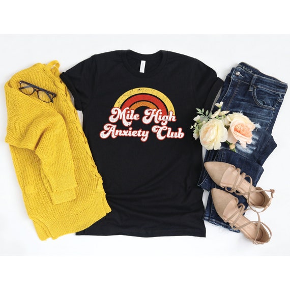 Social Anxiety Tshirt Retro Rainbow Anxiety Tee Shirts Social Anxiety Tshirt Retro Rainbow Anxiety Tee Shirts