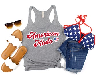 4 lipca Tank Top damski, 4 lipca Shirt damski Tank Top, American Flag Tank, Fourth of July TankTop, USA Tanks, American Made Tank