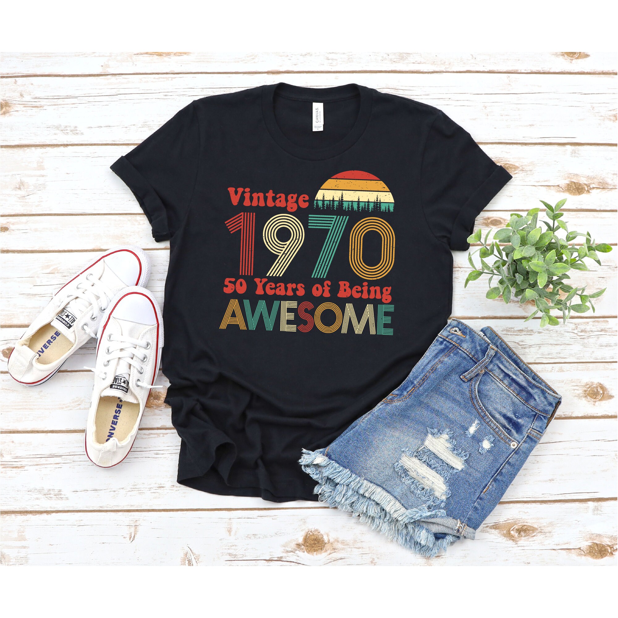 50 cumpleanos camisa mujeres 50 regalos de cumpleanos para las mujeres Vintage 1970 camisa sobre la colina grande 5 0 camisetas de fiesta 50 anos de ser impresionante Etsy Espana