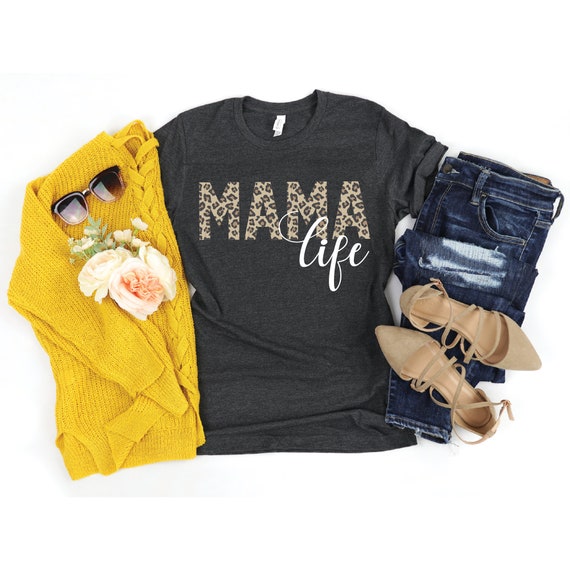 Leopard Mama Shirt, Mom Shirts, Leopard Mom Shirts, Mom Life Tshirt, New Mom Shirt, Mom Tee, Mama Life Clothing, Mother's Day Gift for Wife