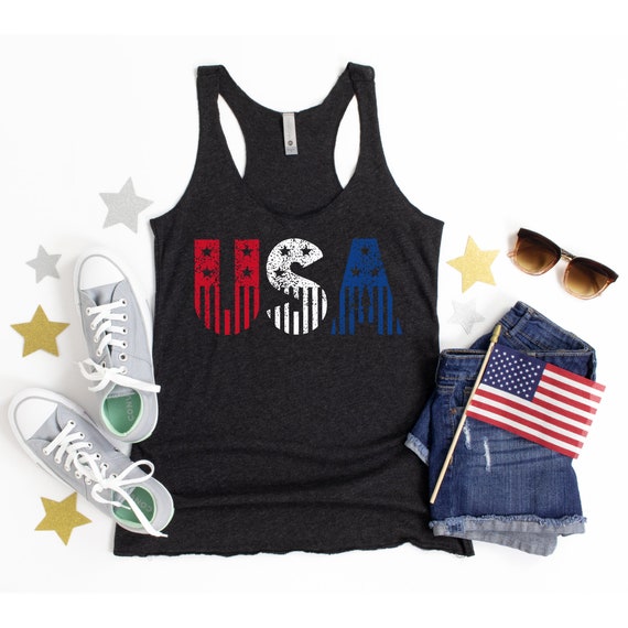 USA Tank Top, Womens 4th of July Tank Women, 4th of July Shirt, Cute 4th of July Tanks, Patriotic Tank Top, 4th of July Outfit, Merica Tank