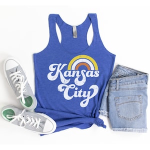 Womens KC Tank Top, Kansas City Tank Top, Kansas City Tanks, KC Rainbow Shirt, Tank Top for Women, Kansas City, KC Tshirts, Kansas City Tees