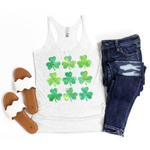 St Patricks Day Tank Tops for Women, St. Patrick&#39;s Day Shirt, Womens St Patricks Day Tanks, Shamrock Tank Top, Clover Shirt, Lucky Tank Top