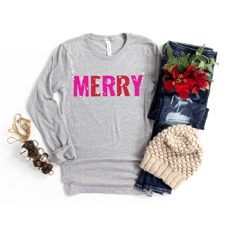 Funny Christmas Shirts Gift for Her Merry Shirt Christmas TShirt for Women Merry Christmas Shirt Holiday Party Tees Cute Holiday Shirt