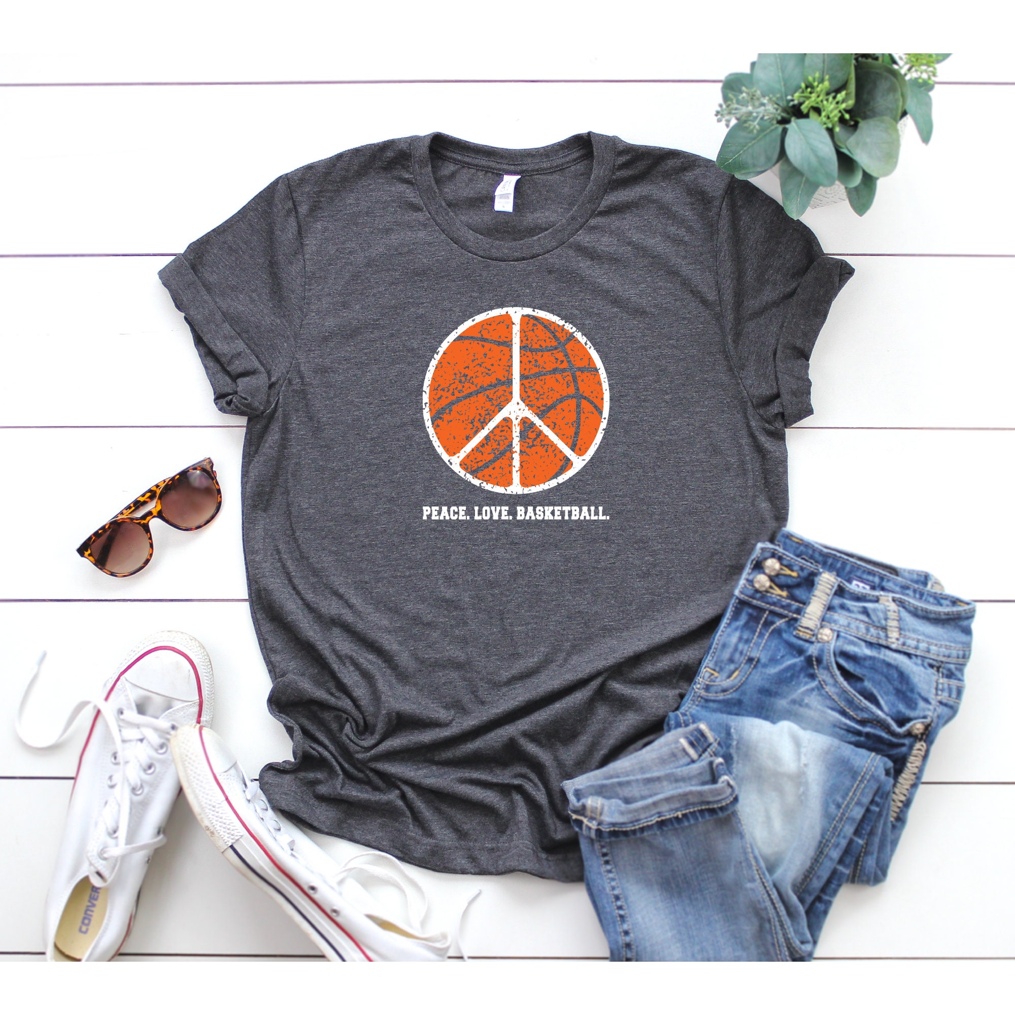 Basketball Shirt Womens Basketball Tshirt Peace Sign | Etsy