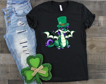 Cute Anime Dragon St Patricks Day Cute Shirts - St Patricks Day T-Shirt - St Paddy Shirt