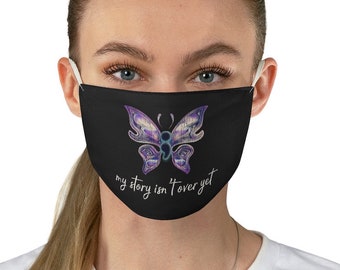 Semicolon Project Butterfly Face Mask - Suicide Prevention Face Mask - My Story Isn't Over Yet Depression Mental Health Fabric Face Mask