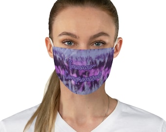Immuno Compromised Fibro Face Mask - Lupus Crohn's CFS FMS Purple Tie Dye Fabric Face Mask - Spoonie Warrior Face Mask