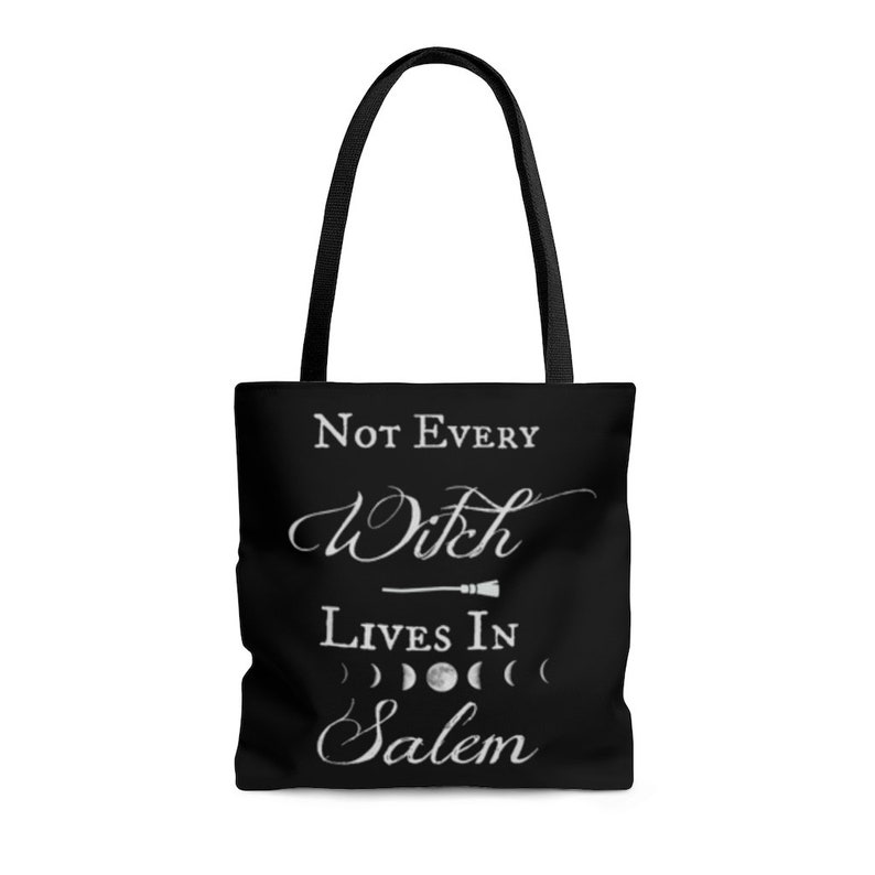 Salem Witch Tote Bag - Not Every Witch Lives in Salem Witchy Goth Tote Bag - Halloween Witch Pagan Wiccan Hocus Pocus Tote Bag Small