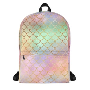 Shimmering Mermaid Scales Backpack - Rose Gold Backpack - Mermaid Backpack - Back To School Backpack For Girls and Women