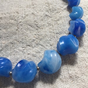 Blue Vintage Plastic Necklace image 1