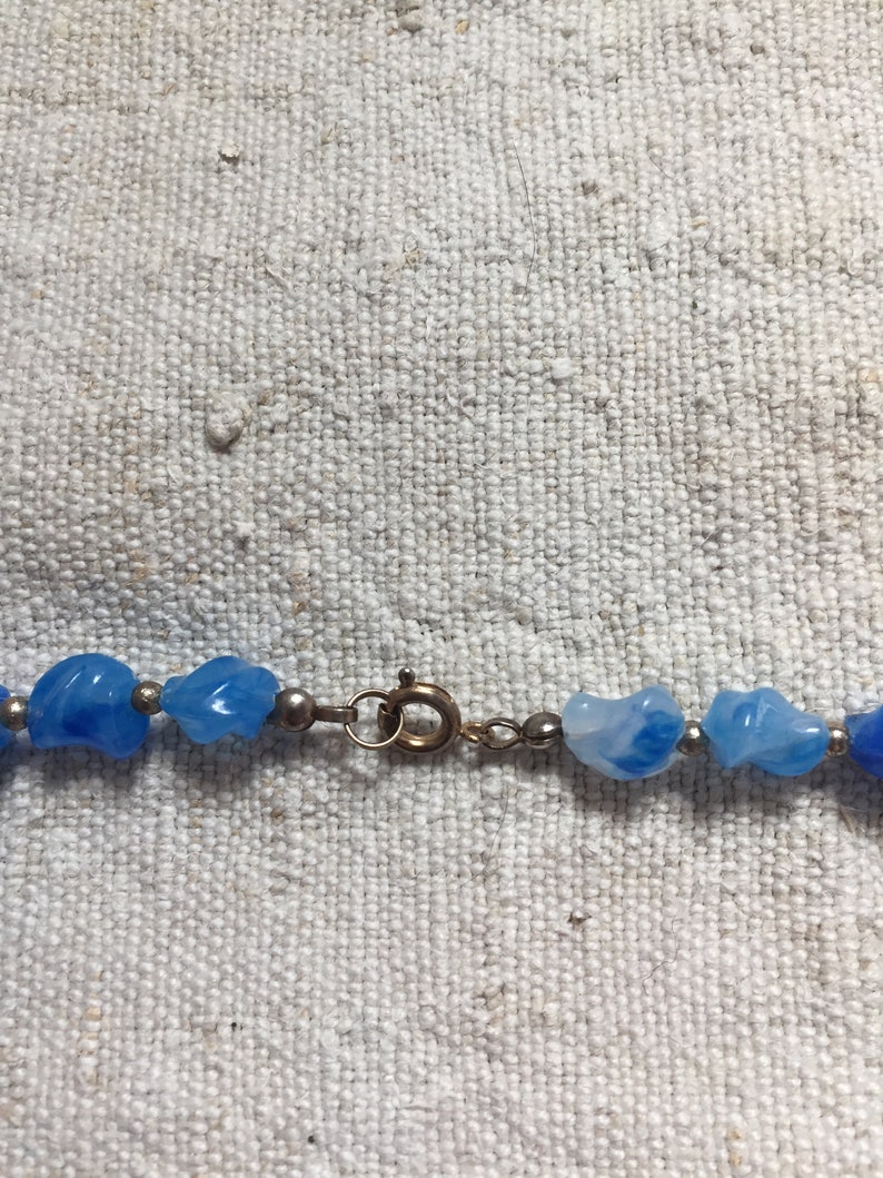 Blue Vintage Plastic Necklace image 4