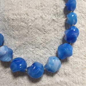 Blue Vintage Plastic Necklace image 3