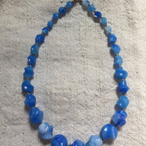 Blue Vintage Plastic Necklace image 2