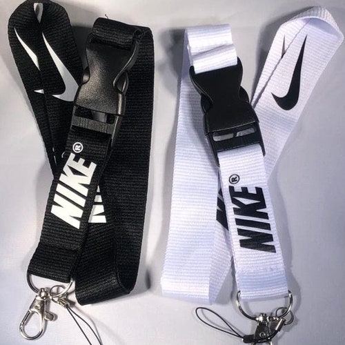 Nike White Black Lanyard Detachable Keychain Badge ID Holder - Etsy