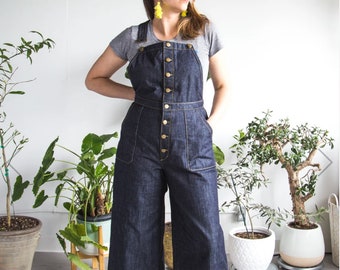 Closet Core #14 Jenny Overalls/Trousers Paper Sewing Pattern  Size 0 - 20  Bust 31" - 46" // Overalls & Classic Wide Leg Trousers NEW Lovely