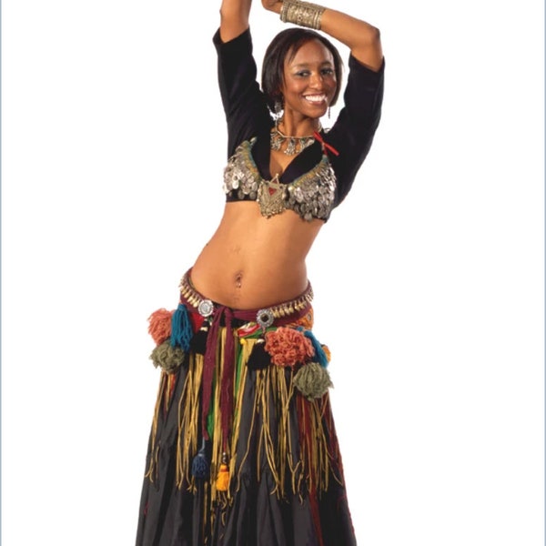 Folkwear #144 American Tribal Style Belly Dancer Paper Sewing Pattern - Choli Pantaloons Coin Bra SkirtBust 32 1/2" - 50" // UNCUT NEW