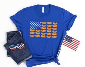 Hotdog American Flag T-Shirt, Funny July 4th, Patriotic Fourth of July, Hot Dog USA Tank Top, Hoodie, Sweatshirt
