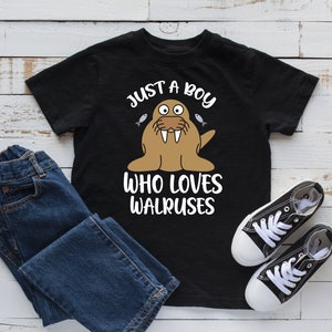 Boy Who Loves Walruses T-Shirt, Cute Walrus Kids Tee, Toddler Tee, Zoo Tank Top, Hoodie, Sweatshirt, Long Sleeve, Kids Tee Apparel Gift