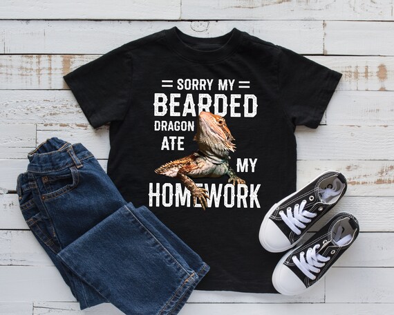 Bearded Dragon Shirts For Kids - Ate My Homework T Shirt Bearded Dragon Shirts For Kids - Ate My Homework T Shirt