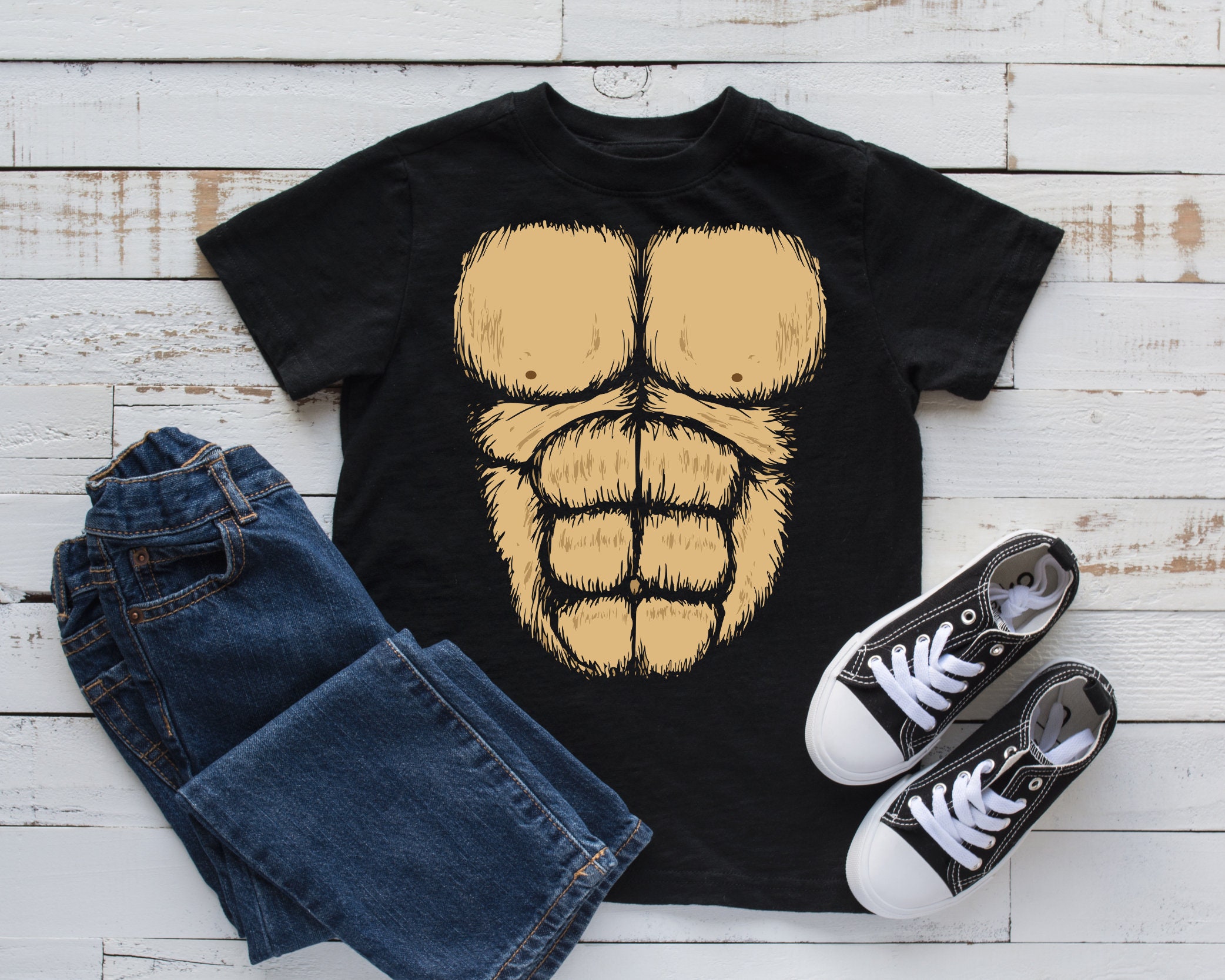 Funny Monkey Gorilla Chest Costume Halloween T-Shirt