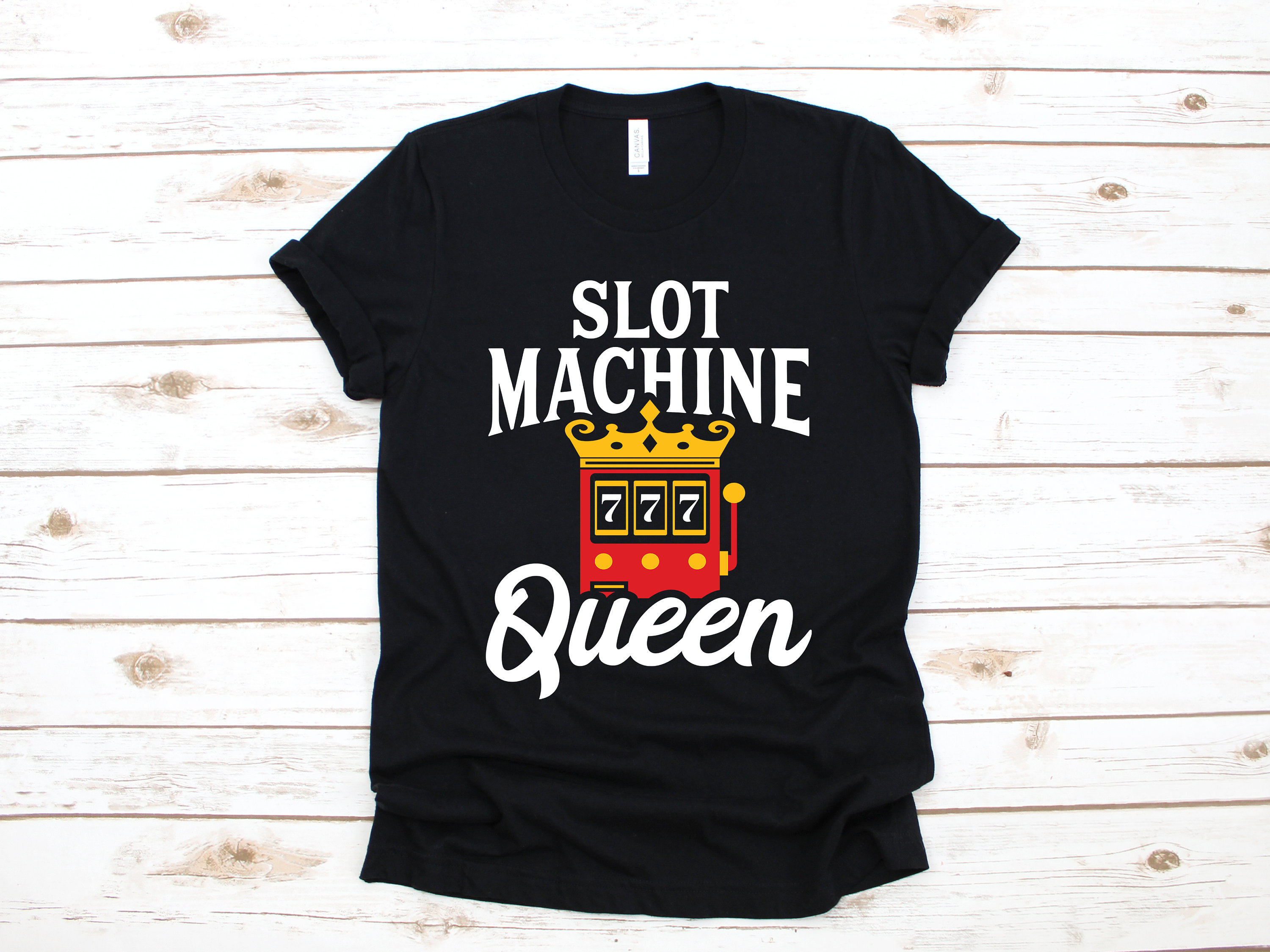 Slot Machine Queen T-shirt, Woman Slots, Casino Las Vegas Tee