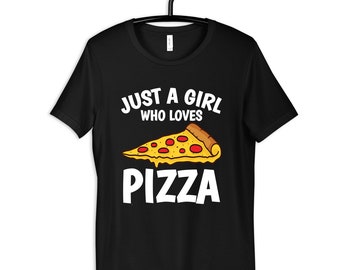 Girl Who Loves Pizza Shirt, Funny Pizza Girl Tee, Women's TShirt, Pizza T-Shirt, Hoodie, Long Sleeve, Kids Shirt, Toddler Tee, Sweatshirt