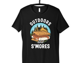 Outdoors and S'mores Shirt, Lustiges Smores Camping T-Shirt, Campfire Hoodie, Sweatshirt, Kinder T-Shirt, Tank Top, Langarm