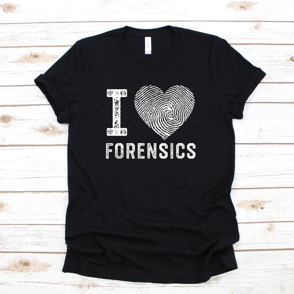 I Love Forensics / Forensic Science Shirt / Forensic Scientist T-Shirt / Heart Crime Scene Hoodie / Criminal Justice Tank Top / Sweatshirt