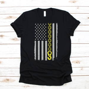 Tow Truck Thin Yellow Line American Flag USA, T-Shirt, July 4th Tank Top, Hoodie, Sweatshirt, Long Sleeve, Apparel Gift
