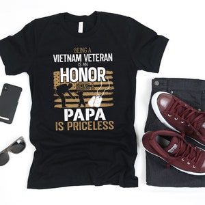 Vietnam Veteran Papa T-Shirt, American Flag Vietnam Vet Tank Top, Veterans Day Hoodie, Sweatshirt, Long Sleeve, Hoodie, Apparel Gift