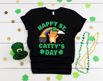 St. Patrick's Day Cat Shirt | Cute Kitten Outfit | T-Shirt | Hoodie | Sweatshirt | Long Sleeve | Kids Children Apparel Gift