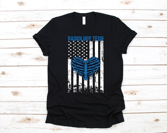 Radiología Tech American Flag Camisa, USA Rad Tech, X-Ray Camiseta Radiologist, Tank Top, Sudadera, Sudadera, Manga Larga, Regalo de Ropa