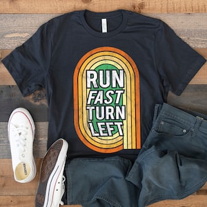 Track Runner T-shirt, grappig atletiek, snel rennen linksaf, tanktop, hoodie, sweatshirt, lange mouw, kinder T-shirt kleding cadeau