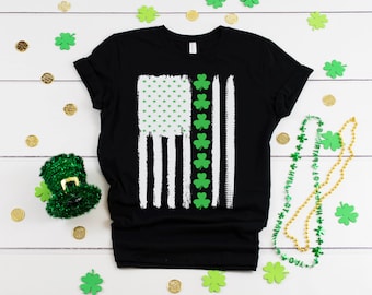 Irish American Flag Shirt | Ireland USA St. Patricks Day Outfit | T-Shirt | Hoodie | Sweatshirt | Long Sleeve |   Apparel Gift