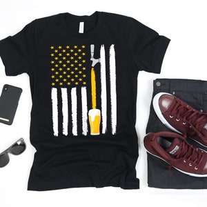 Craft Beer American Flag USA T-Shirt - 4th of July Brewery Hoodie - Long Sleeve - Tank Top - Sweatshirt