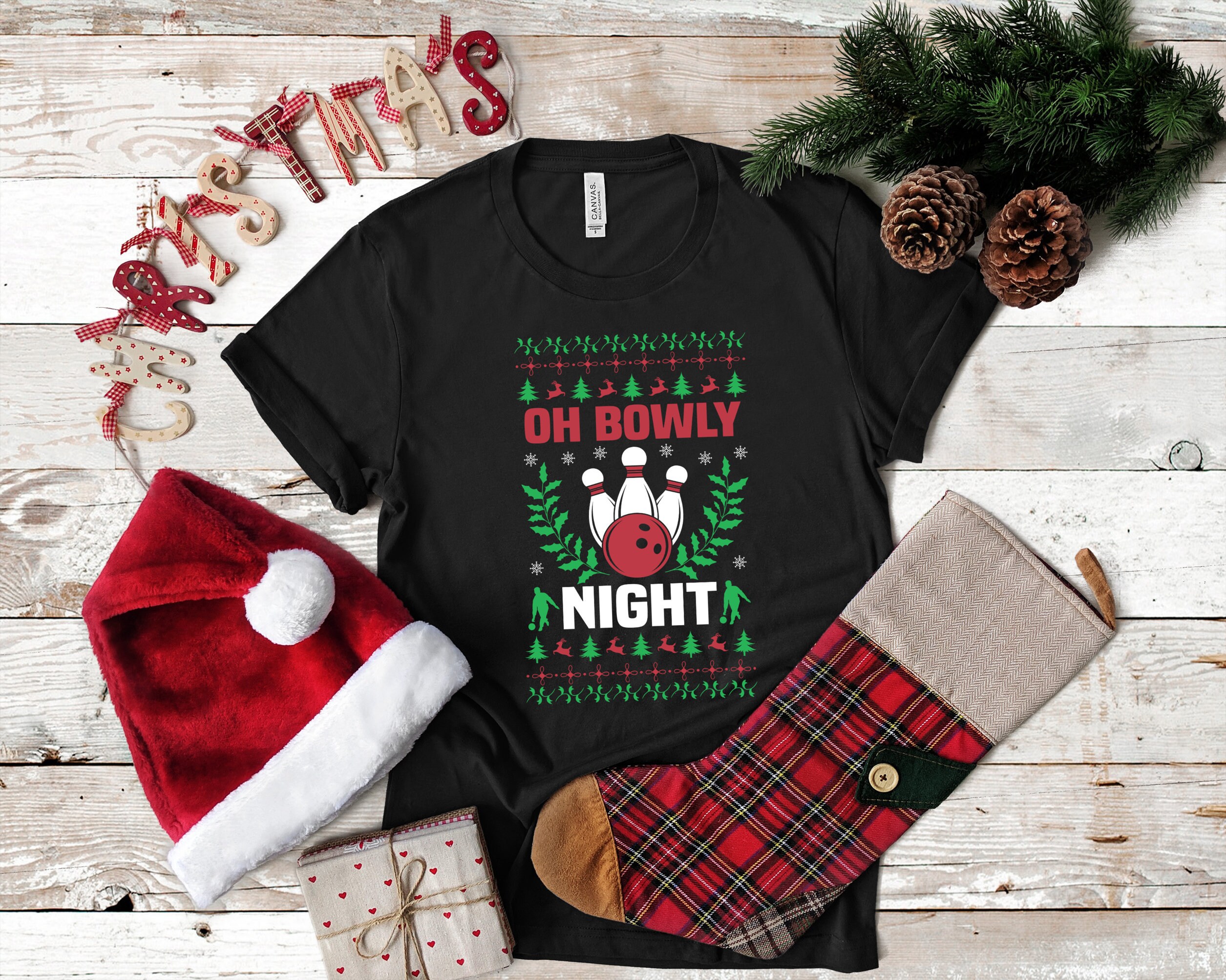 Bowling Ugly Christmas Bowler Xmas T-Shirt