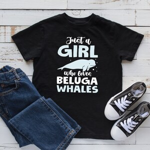 Mädchen, das Beluga-Wale liebt, Kinder-T-Shirt, Kleinkind-Shirt, Hoodie, Ozean-Liebhaber, Meereslebewesen, Jugendbekleidung