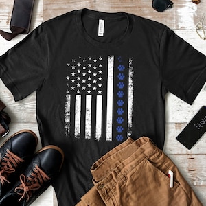 K9 Police Thin Blue Line T-Shirt, K9 USA Flag Tee, Tank Top, Hoodie, Sweatshirt, Long Sleeve, Kids Tee Apparel Gift