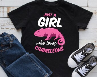 Girl Who Loves Chameleons Kids Tee, Toddler Shirt, Kids Hoodie - Reptile Lover Design