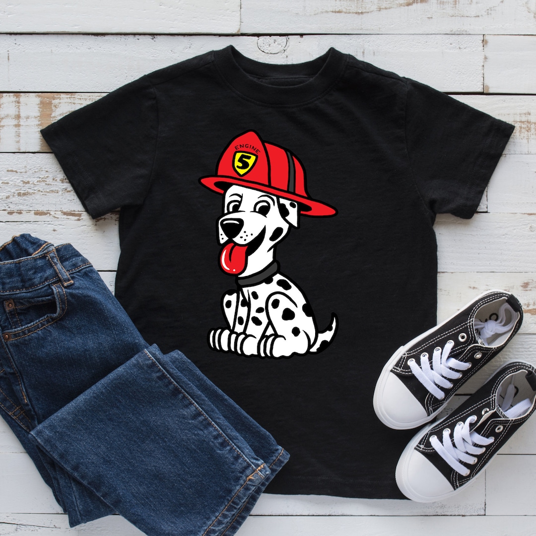 Firefighter Dalmatian Kids Tshirt, Toddler Shirt, Kids Hoodie, Fire