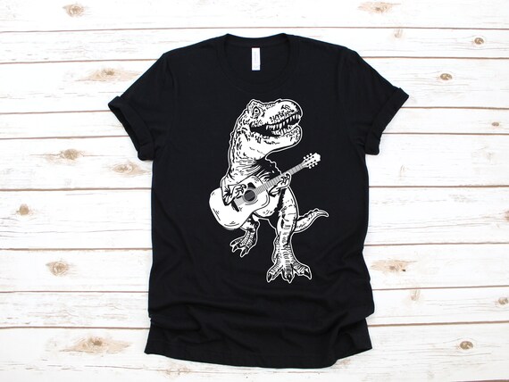 ギター恐竜 面白い T-Rex ベースギタリスト、Tシャツ、タンクトップ 