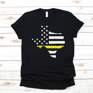 Texas 911 Dispatcher American Flag T-Shirt, USA Texan Emergency Operator Thin Gold Line Tank Top, Hoodie, Sweatshirt, Long Sleeve, Hoodie
