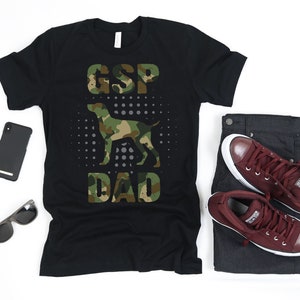 Camo GSP Dad T-Shirt, German Shorthaired Pointer Tee, Tank Top, Hoodie, Sweatshirt, Long Sleeve, Kids Tee Apparel Gift